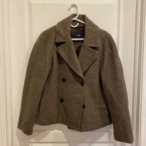 GAP Wool Coat Women's SM Brown Peacoat Excellent Used Condition
